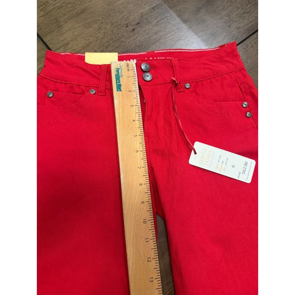 Sabrina Lauren‎ Red Bermuda Shorts Ultra Soft Stretch 5-Pocket HP7156B Mens 6